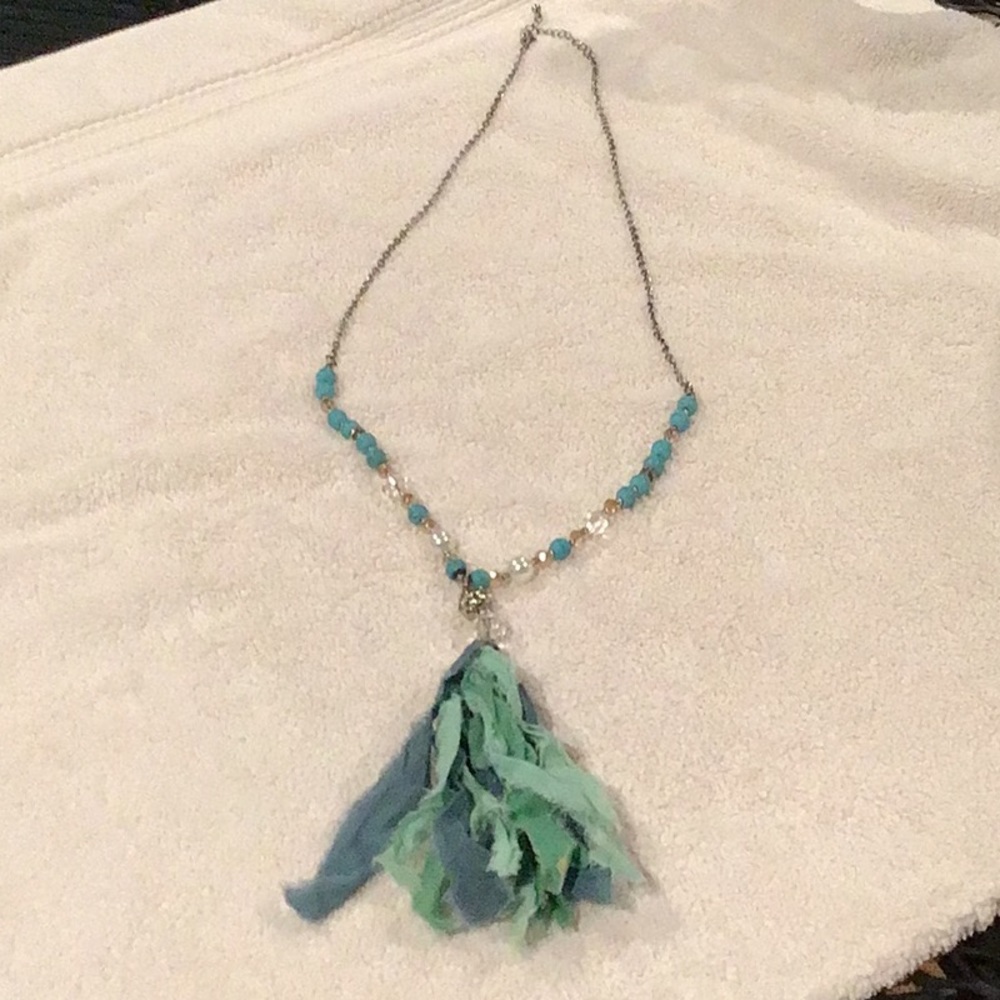 Necklace Long Beaded & Chain Necklace with Tassel